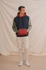 Celopman Sudadera canguro tricolor azul