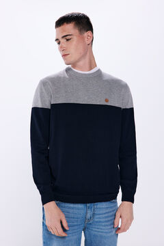 Springfield Basic color block sweater navy