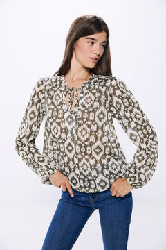 Springfield Ethnic print blouse dark gray