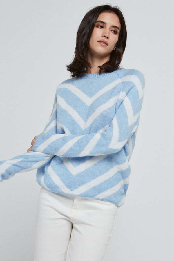 Only Geometric print sweater Plava