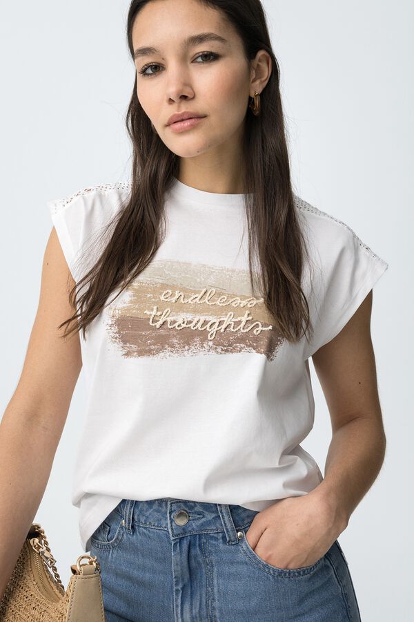 Tiffosi T-shirt with lace blanc