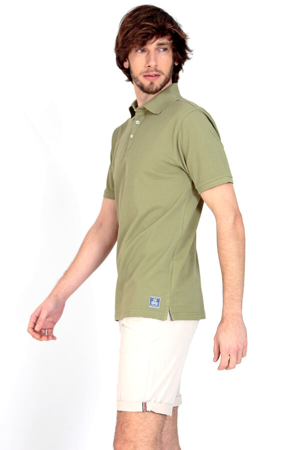 Springfield Short-sleeved piqué polo shirt zelena