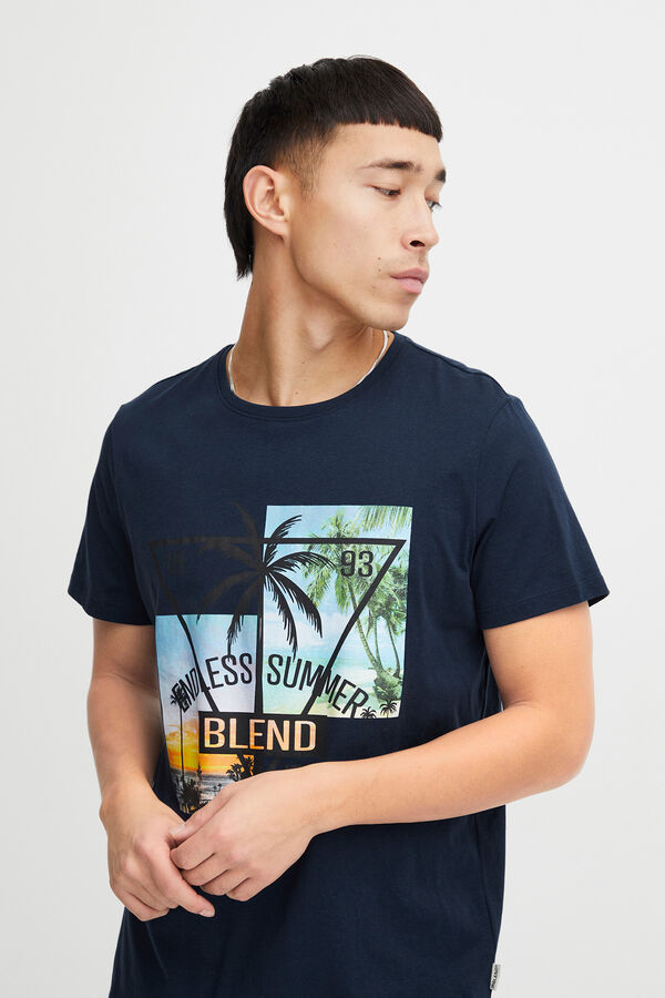 Springfield Logo print short-sleeved t-shirt tamno plava