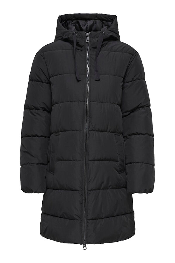Only Sobretudo longo acolchoado preto