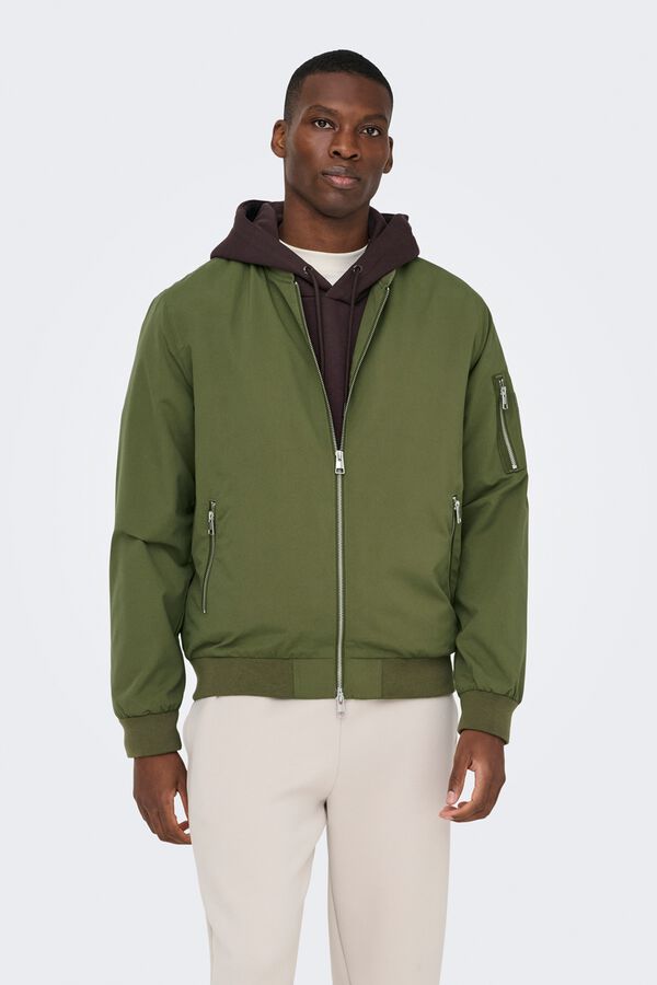 Only & Sons Chaqueta bomber verde