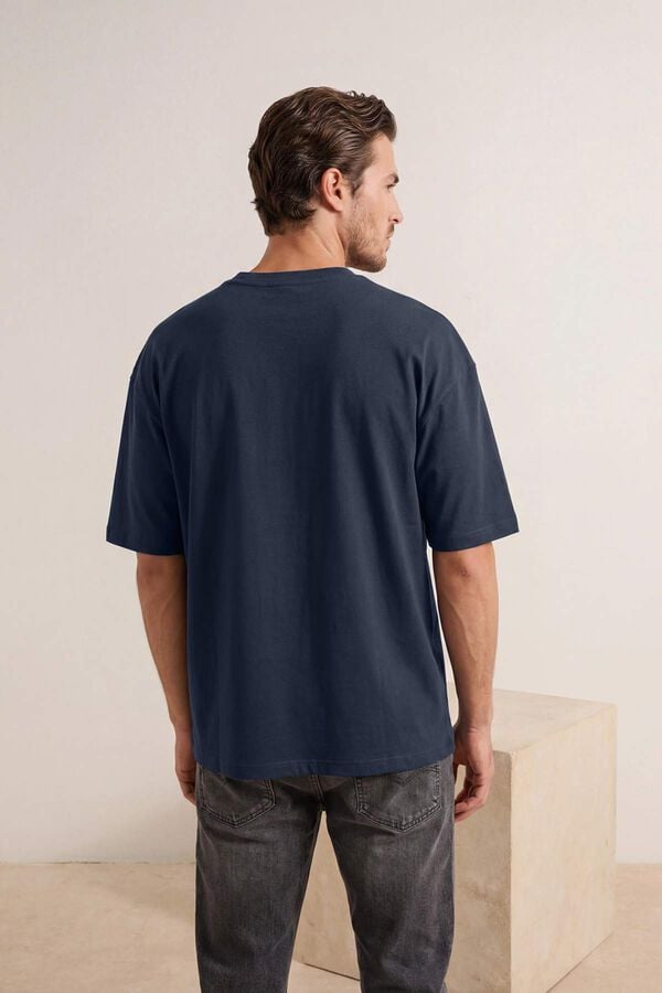 Trendyol Camiseta oversize manga corta azul