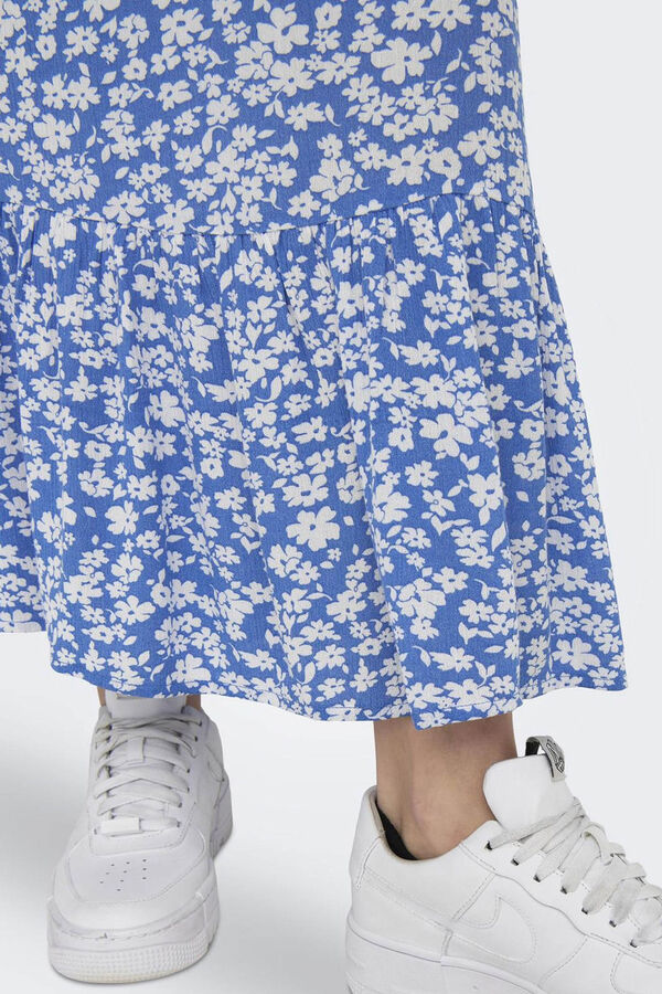 Only Vestido largo manga corta azul