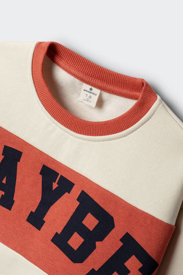 Springfield Kids Sudadera a rayas "Maybe" ni&ntilde;o rojo