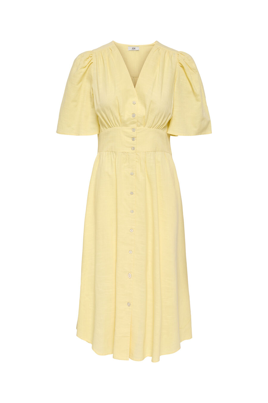 Vestido midi manga corta capa