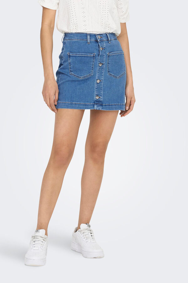 Springfield Denim miniskirt with pockets blue mix