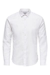 Only & Sons Camisa lino de manga larga slim fit