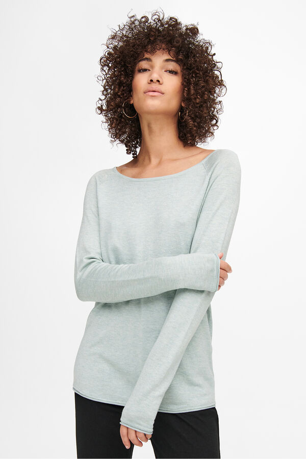 Only Jersey de punto cuello redondo azul