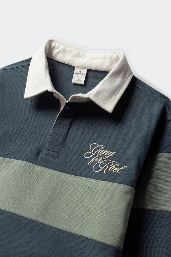 Springfield Kids Boy's long sleeve polo shirt Zelena