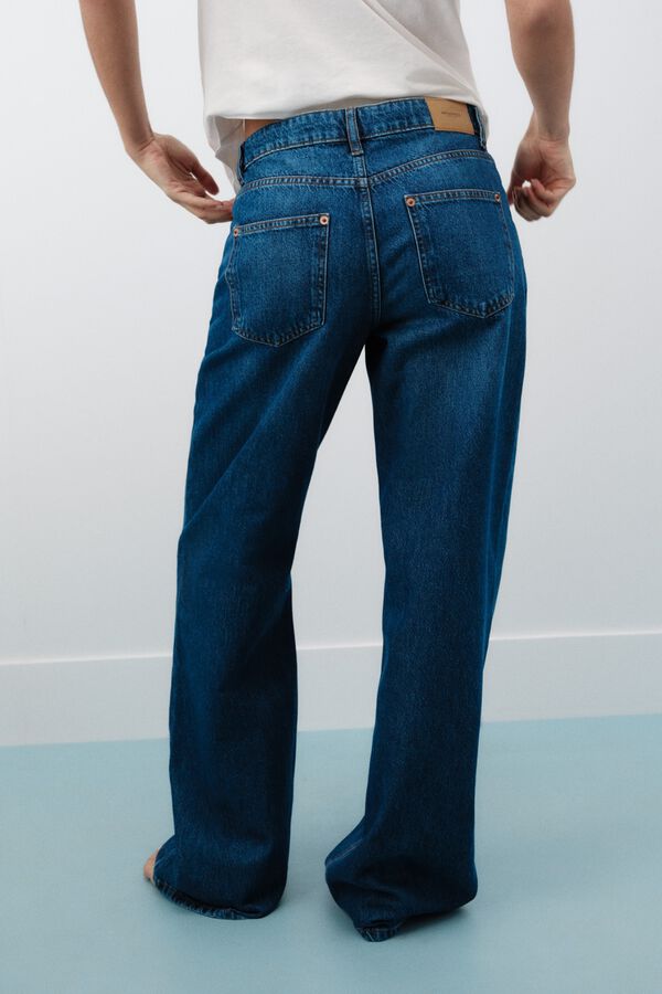 Springfield Wide leg mid-rise jeans blue