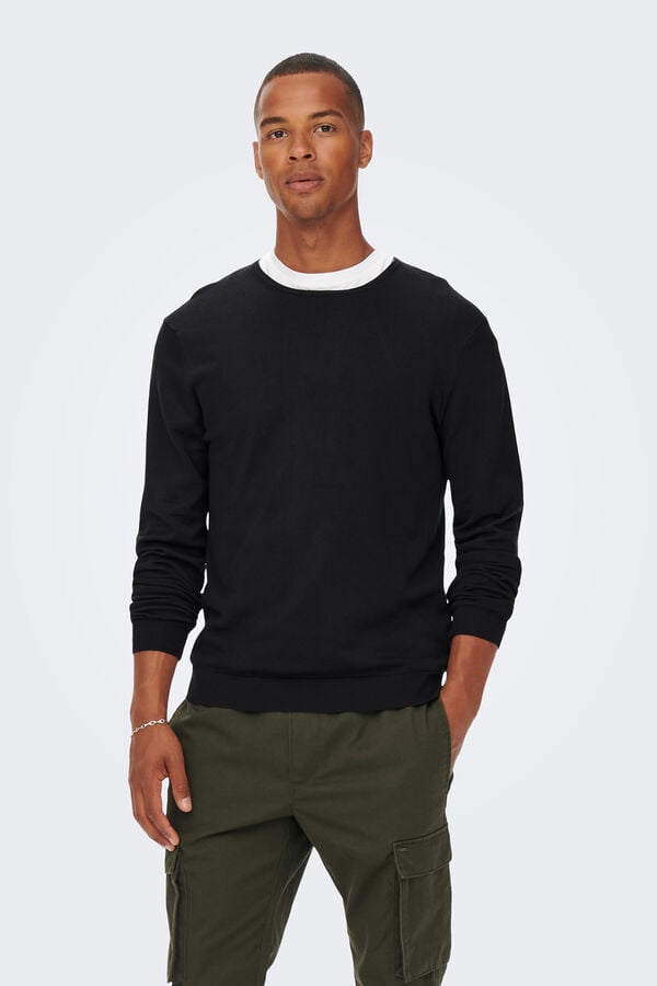 Only & Sons Round neck jumper black
