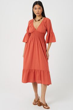 Brave Soul Vestido largo con detalle fruncido