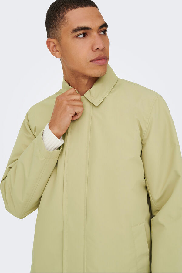 Only & Sons Gabardina com fecho-éclair cinzento