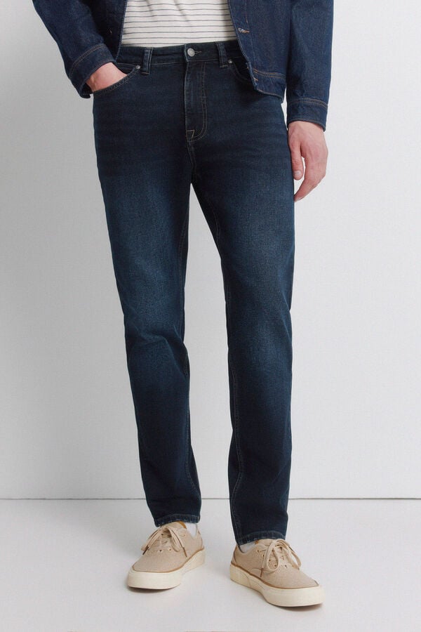 Springfield Dark wash slim fit jeans blue