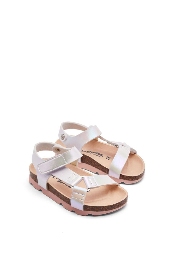 Conguitos Bio Sandals Iridescent Strips white