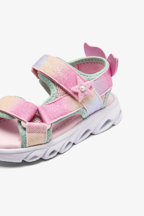 Conguitos Sand&aacute;lias com luzes fantasia rosa