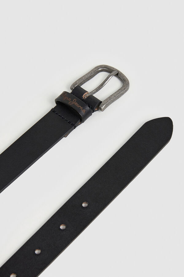 Pepe Jeans Cintur&oacute;n piel hebilla negro