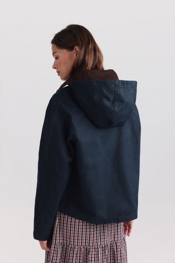 Springfield Short hooded parka blue