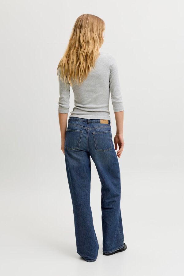 Jack & Jones Pantal&oacute;n vaquero wide leg de tiro alto azul