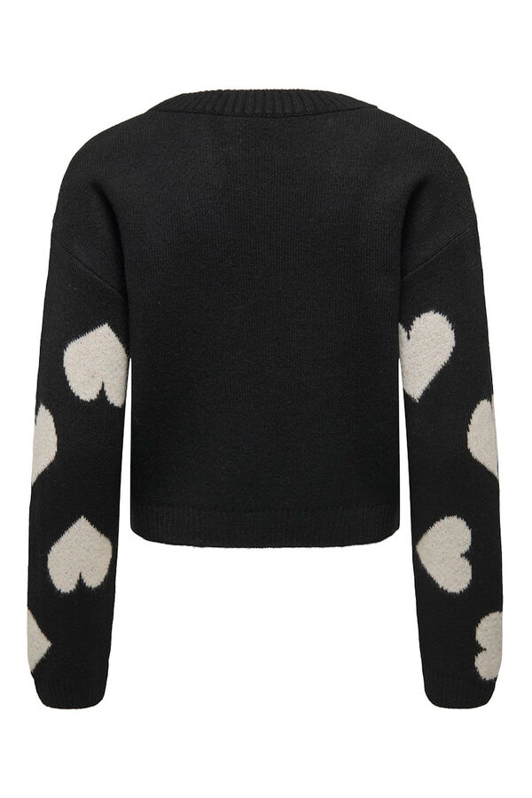 Only Jersey estampado corazones negro