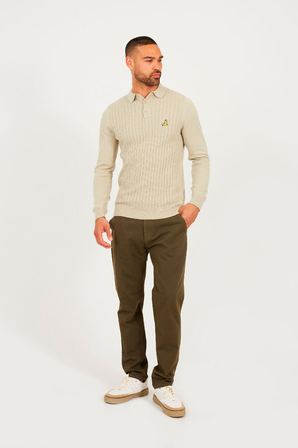 Brave Soul Jersey cuello polo marfil