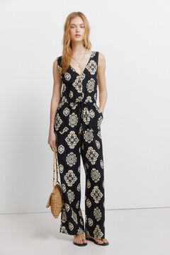 Springfield Printed sleeveless jumpsuit