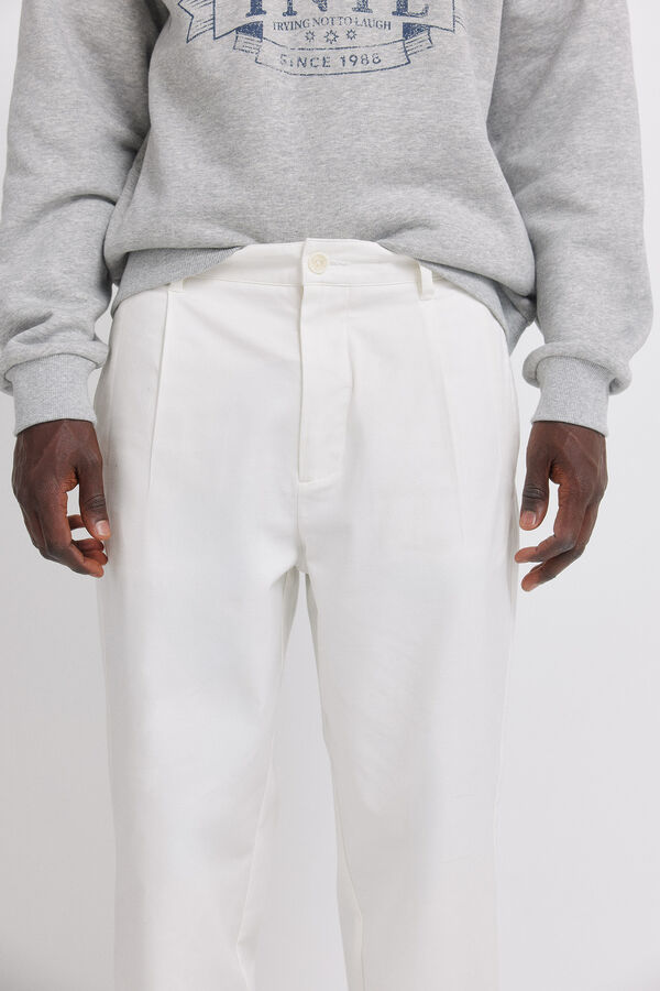 Springfield Relaxed fit straight leg trousers beige