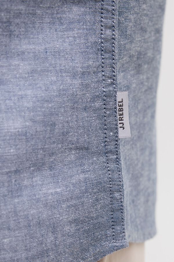 JJ REBEL Linen comfort fit shirt blue
