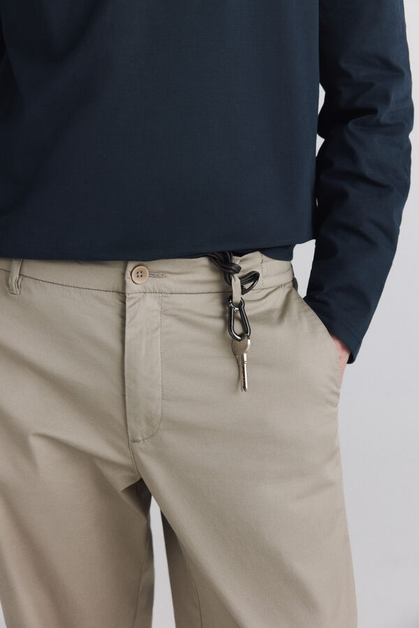 Springfield Lightweight straight fit trousers nude