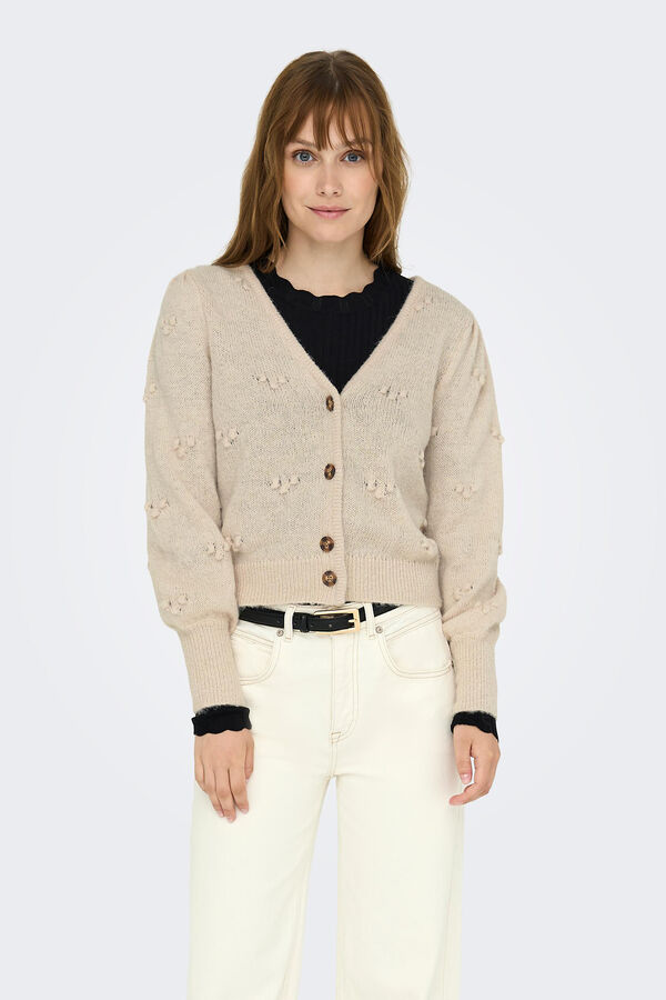 Springfield Buttoned jersey-knit cardigan brown