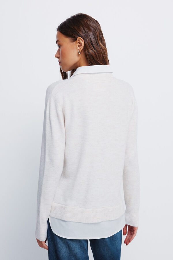 Springfield Combined shirt sweater white