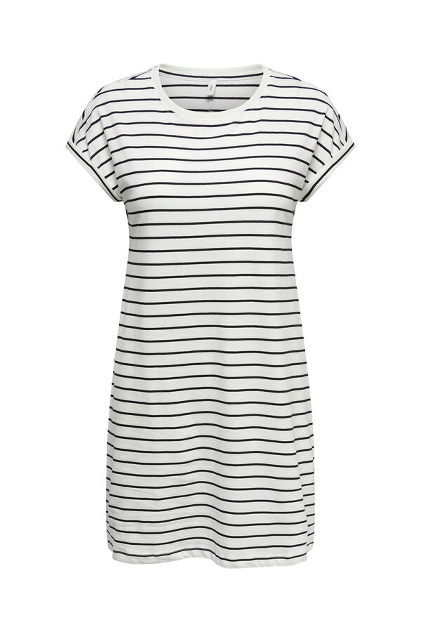 Only Vestido corto estampado rayas blanco