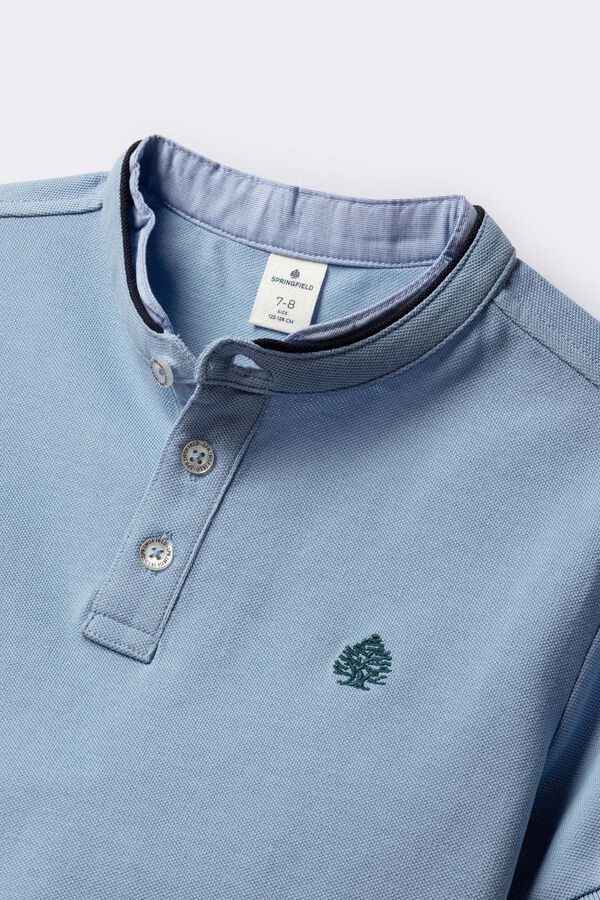 Springfield Kids Polo gola mao em chambray menino azul