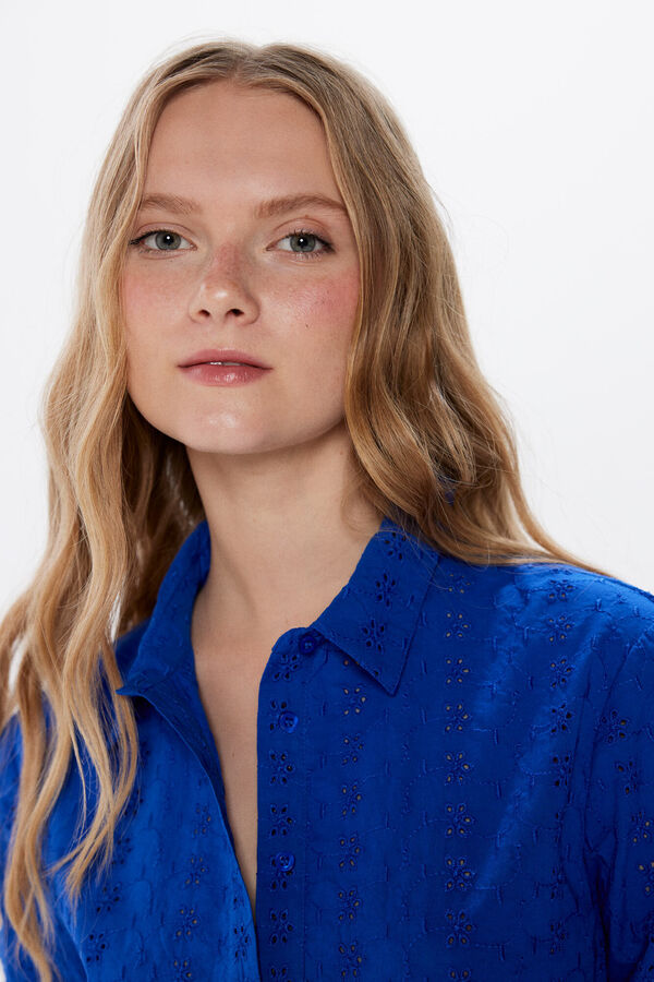 Springfield Swiss embroidery blouse plava