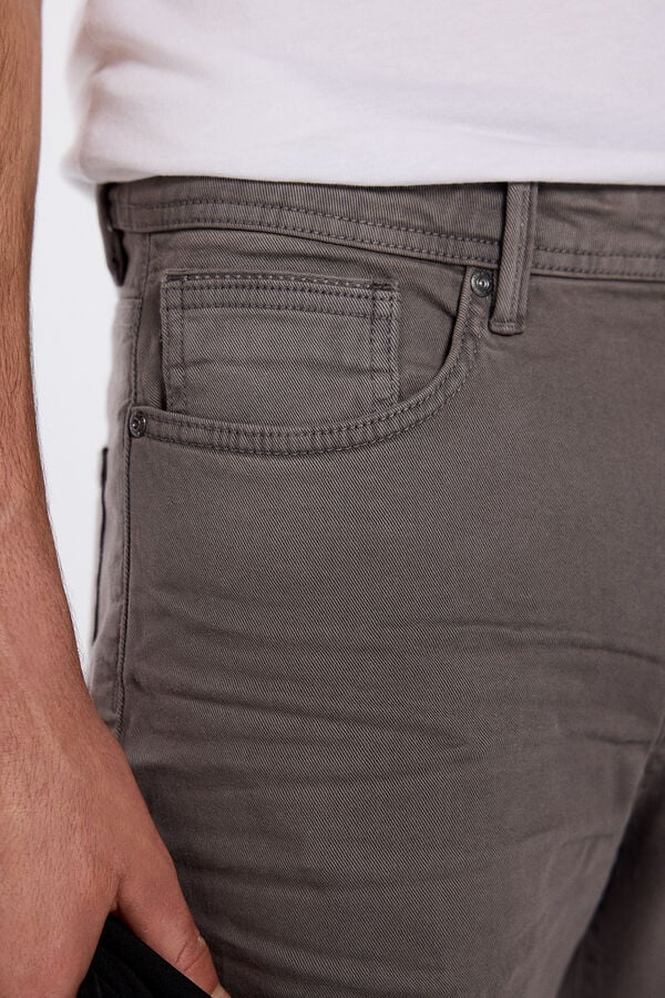 Springfield Pantalon couleur slim fit gris