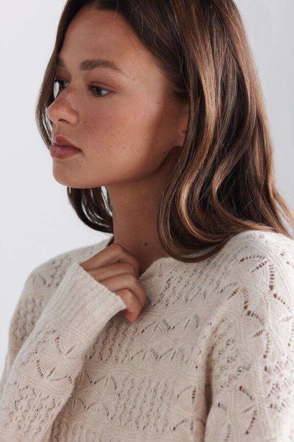 Springfield Pointelle jumper beige