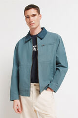 Springfield Cotton contrast washed jacket blue
