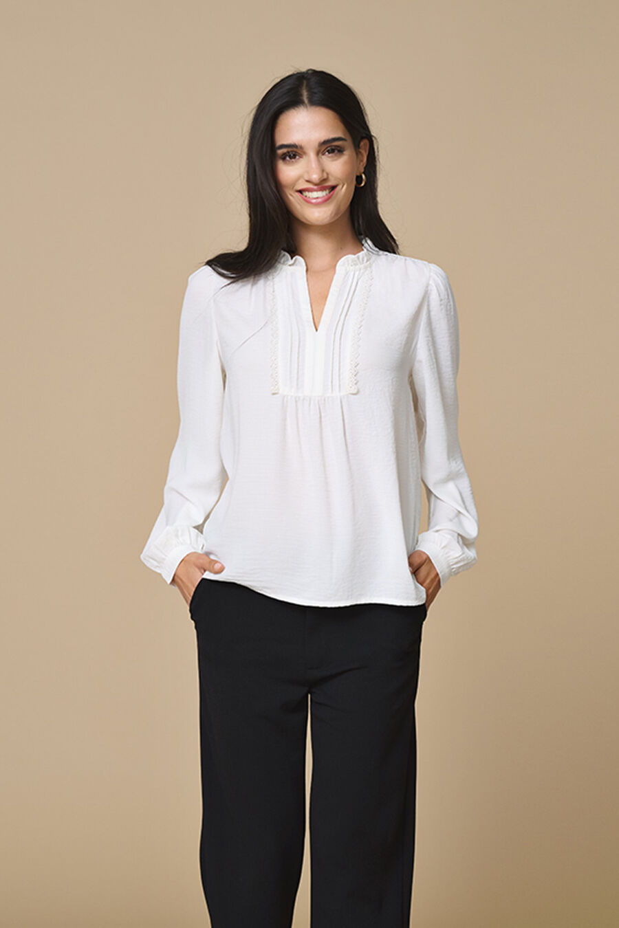 Blusa manga larga fluida