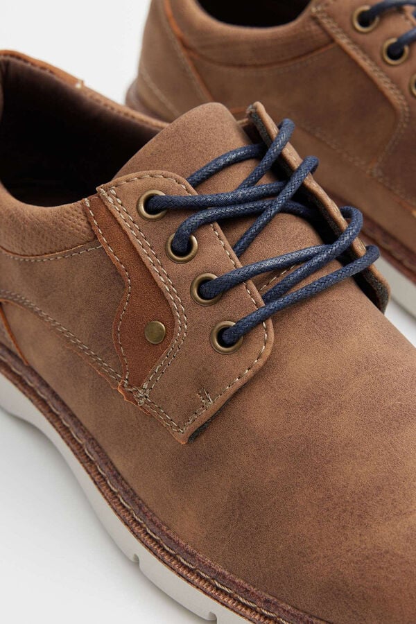 Springfield Zapato Clasico Blucher Detalle marrón oscuro