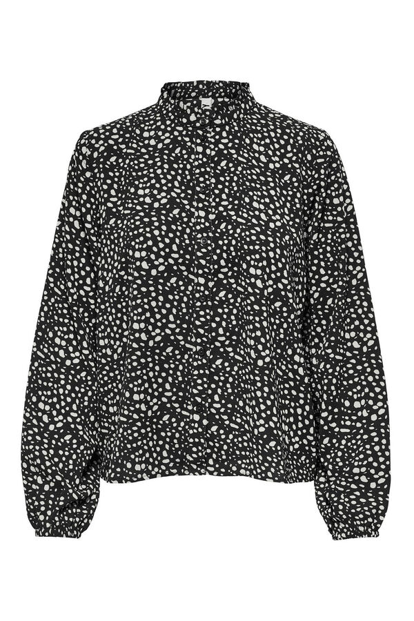 Springfield Printed long-sleeved blouse black