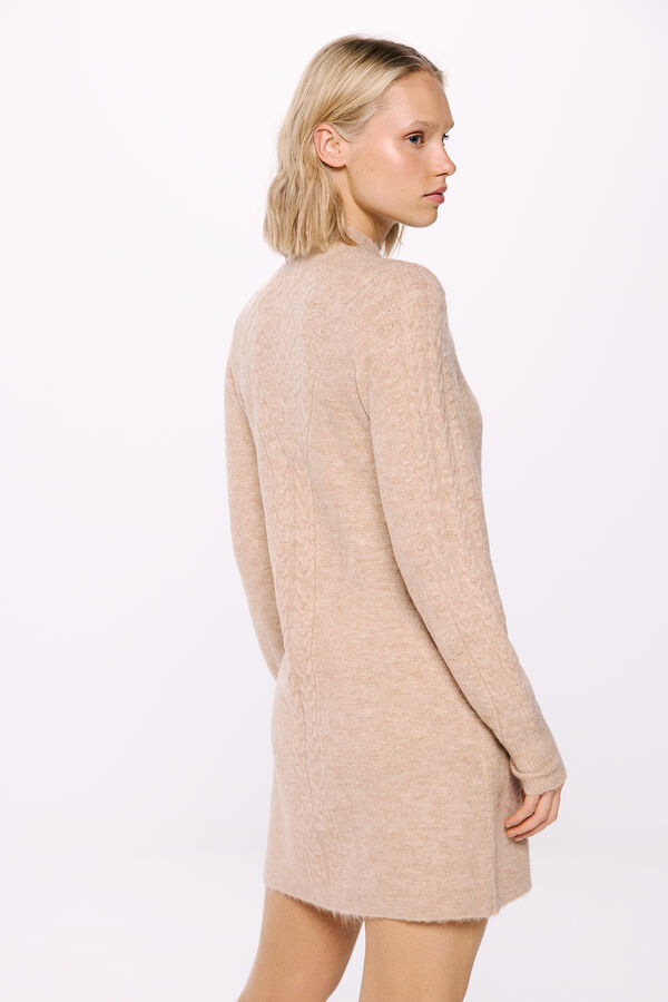 Springfield Short jersey-knit knit dress brown