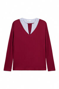 Springfield T-shirt de manga comprida com decote em V