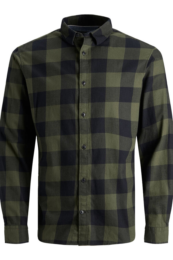 Jack & Jones Camisa xadrez regular fit verde