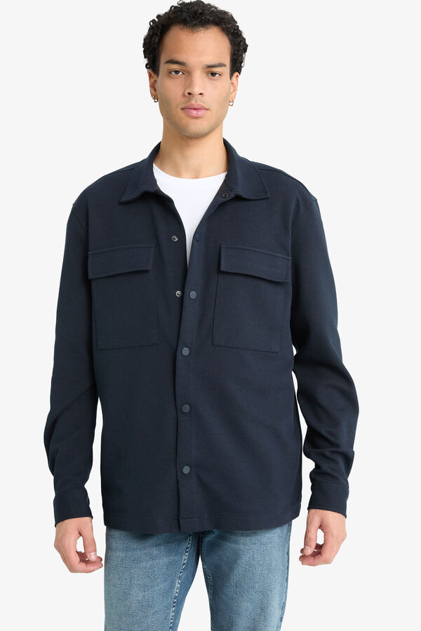 DeFacto Long sleeve shirt blue