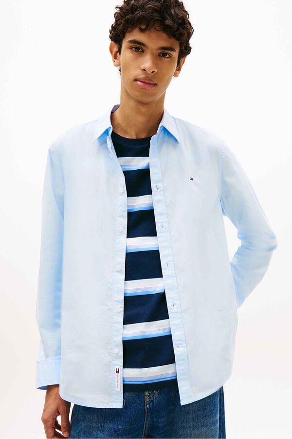 Tommy Jeans Regular fit poplin shirt blue
