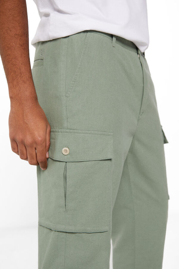 Springfield Lanene kargo pantalone zelena